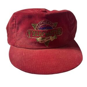 Vintage Field Master Corduroy SnapBack Hat VTG Rare Maroon